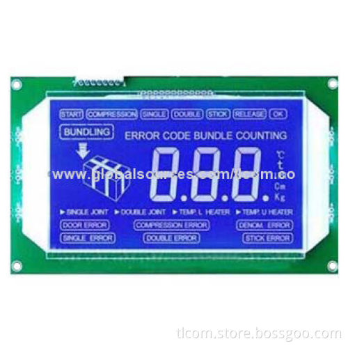 Segment LCM Alphanumeric LCD Modules, STN Negative Custom Module, COB PIN Mode with RoHS Mark